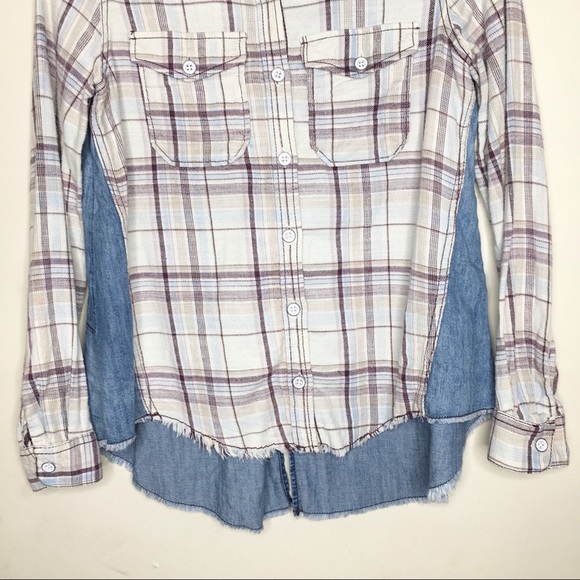 Free People Road Trip Flannel Plaid Button Down Shirt - Picture 7 of 10